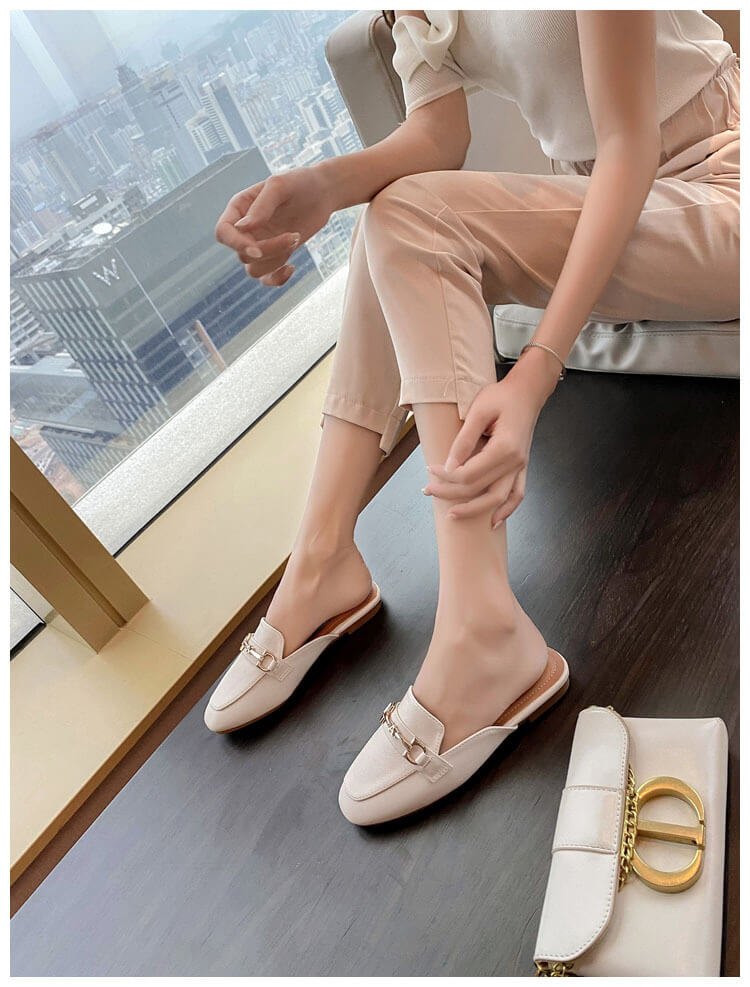 Mocassim Feminino Mule de Couro