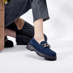 Mocassim Feminino Camurça Azul