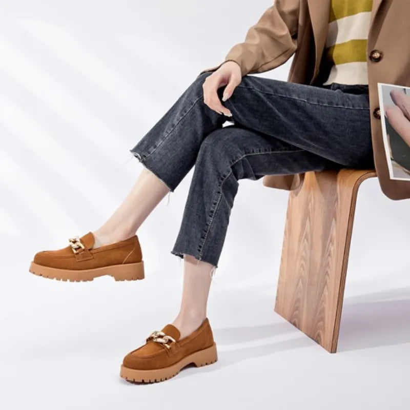 Mocassim Feminino Camurça Caramelo