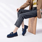 Mocassim Feminino Camurça Azul